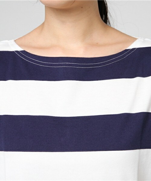 ORCIVAL（オーシバル）の「ORCIVAL STRIPE Tシャツ（Tシャツ/カットソー・レディース・ベージュ/ネイビー/マスタード・38）」の7枚目の写真