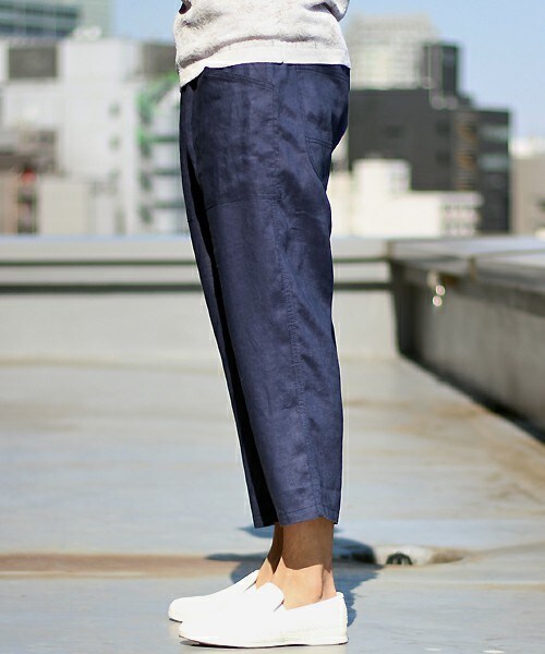 glory crew（グローリークルー）の「スラブリネンイージーパンツ（その他パンツ・メンズ・グレー/ブルー/ネイビー/サックスブルー・M/L）」の5枚目の写真