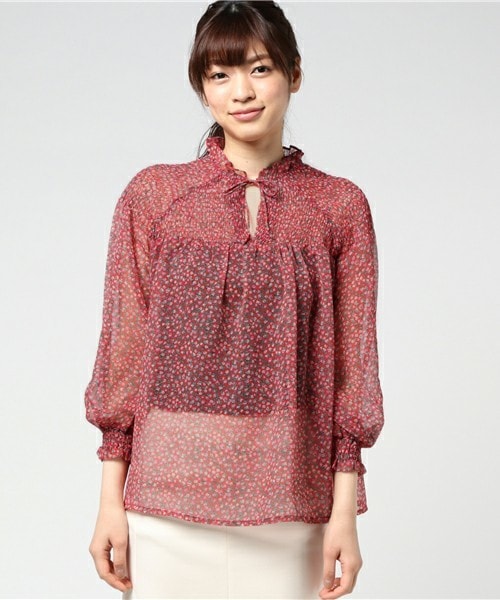 archives（アルシーヴ）の「小花柄ボリュームスリーブブラウス（シャツ/ブラウス・レディース・オフホワイト/ブラック/レッド・MEDIUM）」の4枚目の写真