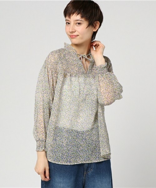 archives（アルシーヴ）の「小花柄ボリュームスリーブブラウス（シャツ/ブラウス・レディース・オフホワイト/ブラック/レッド・MEDIUM）」の2枚目の写真