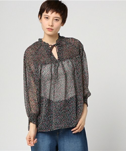 archives（アルシーヴ）の「小花柄ボリュームスリーブブラウス（シャツ/ブラウス・レディース・オフホワイト/ブラック/レッド・MEDIUM）」の3枚目の写真