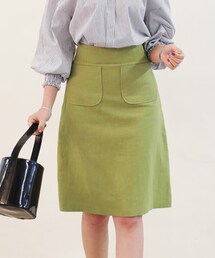 DHOLIC | ツーポケットリネンAラインミディスカート(スカート)