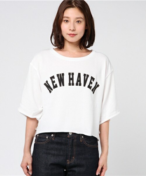 archives（アルシーヴ）の「ミニ裏毛ショートロゴTシャツ（Tシャツ/カットソー・レディース・オフホワイト/ブラック/シルバーグレー・MEDIUM）」の4枚目の写真