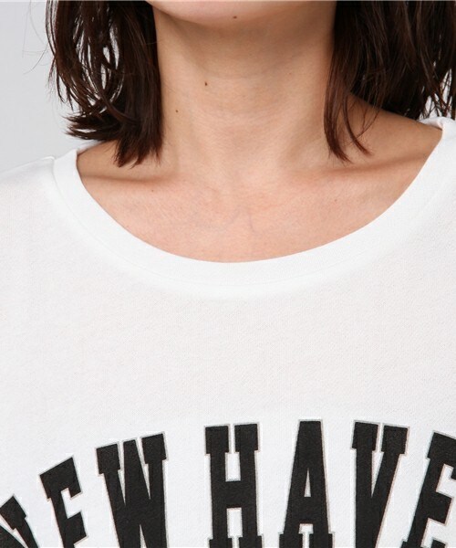 archives（アルシーヴ）の「ミニ裏毛ショートロゴTシャツ（Tシャツ/カットソー・レディース・オフホワイト/ブラック/シルバーグレー・MEDIUM）」の7枚目の写真