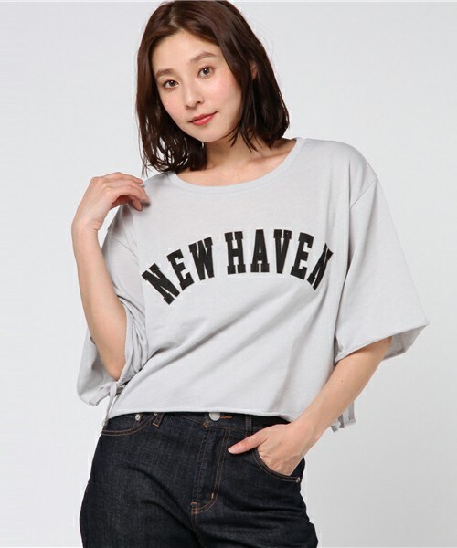 archives（アルシーヴ）の「ミニ裏毛ショートロゴTシャツ（Tシャツ/カットソー・レディース・オフホワイト/ブラック/シルバーグレー・MEDIUM）」の3枚目の写真