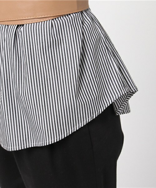 archives（アルシーヴ）の「サッシュベルト付きストライプブラウス（シャツ/ブラウス・レディース・ブラック/ネイビー・MEDIUM）」の8枚目の写真