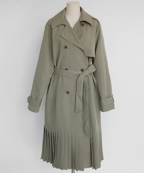 DHOLIC(ディーホリック)の「ストラップSETプリーツヘムトレンチコート(トレンチコート・レディース・FREE)」の3枚目の写真