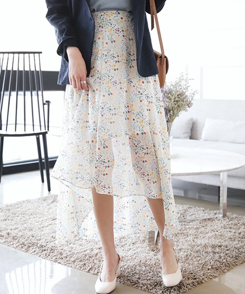 DHOLIC（ディーホリック）の「アンバランスヘムフローラルスカート（スカート・レディース・FREE）」の2枚目の写真