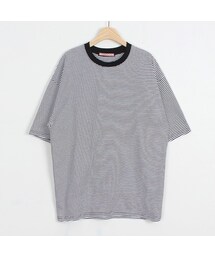 OLDMICKEY  | シンプルボーダーオーバーフィット半袖Tシャツ(P000BKIO)(Tシャツ/カットソー)