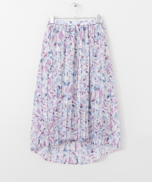 KBF（ケイビーエフ）の「MULTIPLY朦朧植物印花裙（スカート・レディース・粉膚色/綠色/紫色・one）」の3枚目の写真