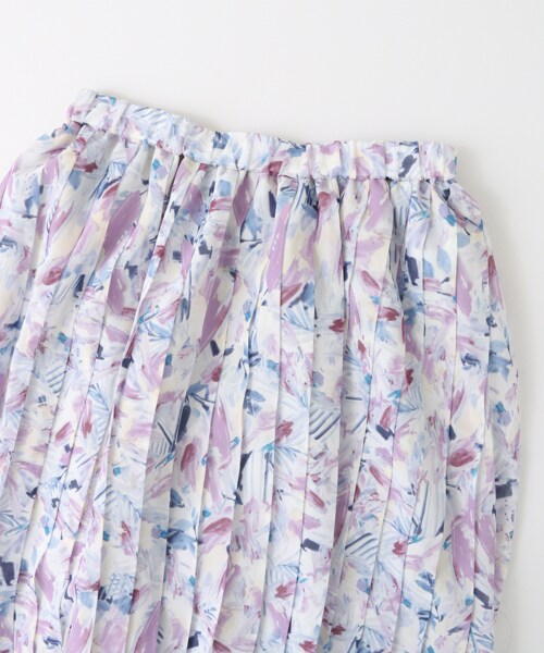 KBF（ケイビーエフ）の「MULTIPLY朦朧植物印花裙（スカート・レディース・粉膚色/綠色/紫色・one）」の16枚目の写真