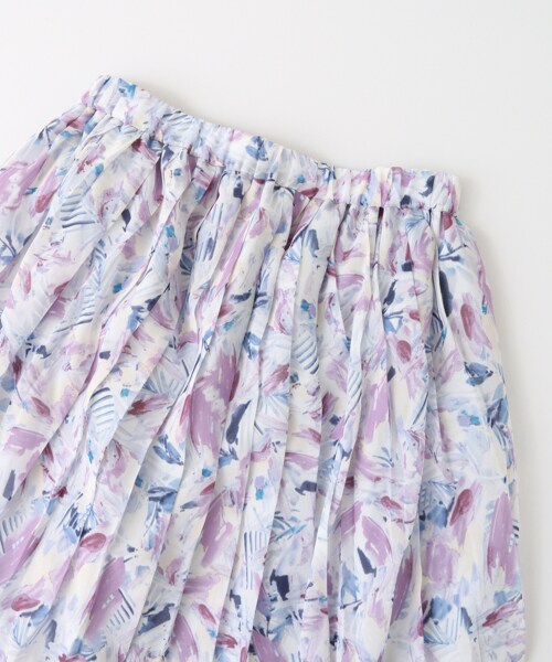 KBF（ケイビーエフ）の「MULTIPLY朦朧植物印花裙（スカート・レディース・粉膚色/綠色/紫色・one）」の19枚目の写真