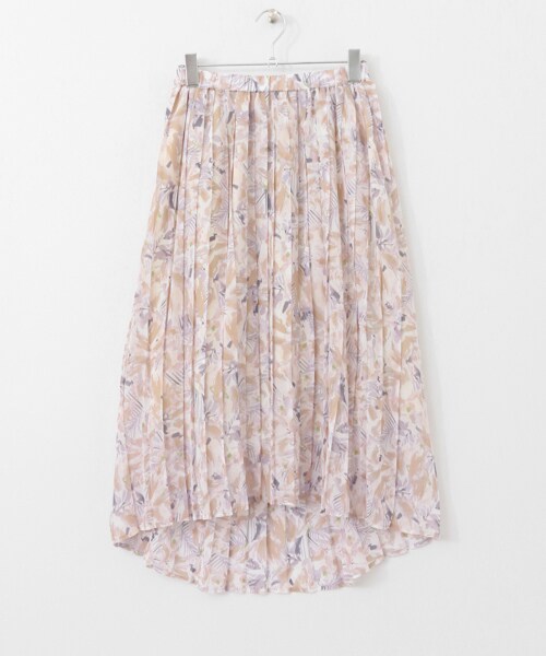 KBF（ケイビーエフ）の「MULTIPLY朦朧植物印花裙（スカート・レディース・粉膚色/綠色/紫色・one）」の2枚目の写真