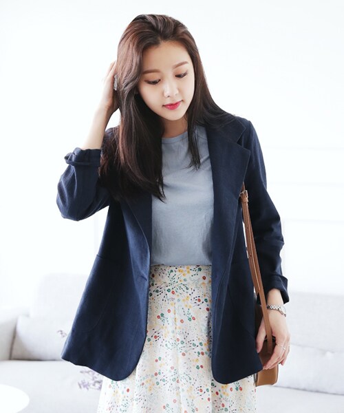 DHOLIC（ディーホリック）の「サイドポケットワンボタンリネンジャケット（テーラードジャケット・レディース・FREE）」の4枚目の写真