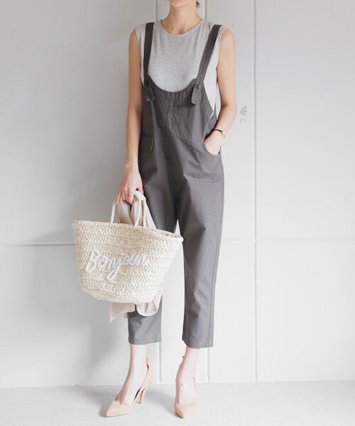 DHOLIC（ディーホリック）の「ラウンドネックコットンオールインワン（サロペット/オーバーオール・レディース・FREE）」の2枚目の写真