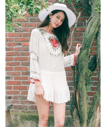 KORMARCH | 刺繡ポイントパンチョブラウス(浴衣)