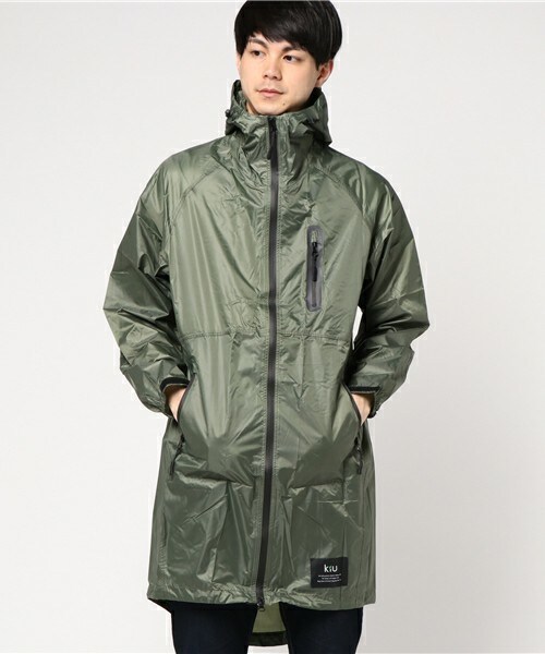 UNION STATION（ユニオンステーション）の「KiU(キウ)/ ZIP UP　レインコート（レインコート/ポンチョ・メンズ・ブラック/カーキ/ネイビー・FREE）」の2枚目の写真