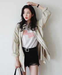 DHOLIC | ハイネックスナップボタンミリタリージャケット(ミリタリージャケット)