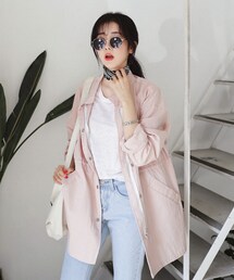 DHOLIC | ハイネックスナップボタンミリタリージャケット(ミリタリージャケット)