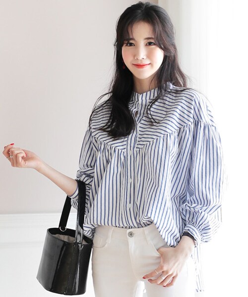 DHOLIC（ディーホリック）の「2TYPEバンドカラーコットンブラウス（シャツ/ブラウス・レディース・FREE）」の2枚目の写真