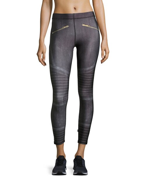 no brand（ノーブランド）の「Terez Moto Performance Leggings, Black（レギンス/スパッツ・レディース・BLACK MOTO・MEDIUM/X-SMALL/LARGE）」の2枚目の写真