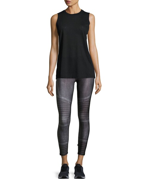 no brand（ノーブランド）の「Terez Moto Performance Leggings, Black（レギンス/スパッツ・レディース・BLACK MOTO・MEDIUM/X-SMALL/LARGE）」の3枚目の写真