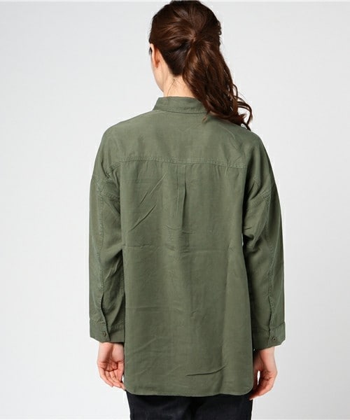 archives（アルシーヴ）の「テンセルビッグシャツ（シャツ/ブラウス・レディース・チャコールグレー/カーキ・MEDIUM）」の5枚目の写真