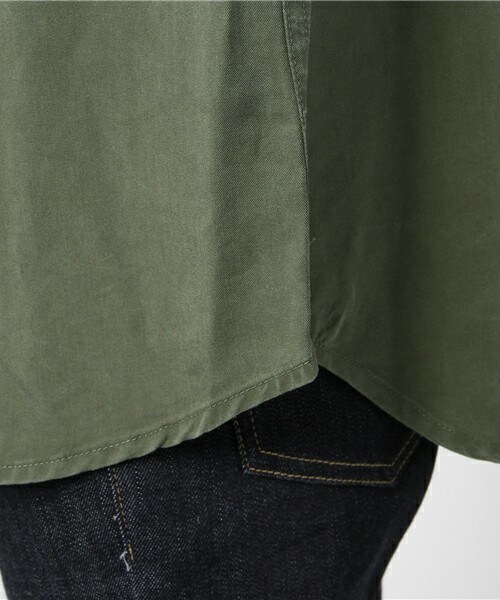 archives（アルシーヴ）の「テンセルビッグシャツ（シャツ/ブラウス・レディース・チャコールグレー/カーキ・MEDIUM）」の9枚目の写真