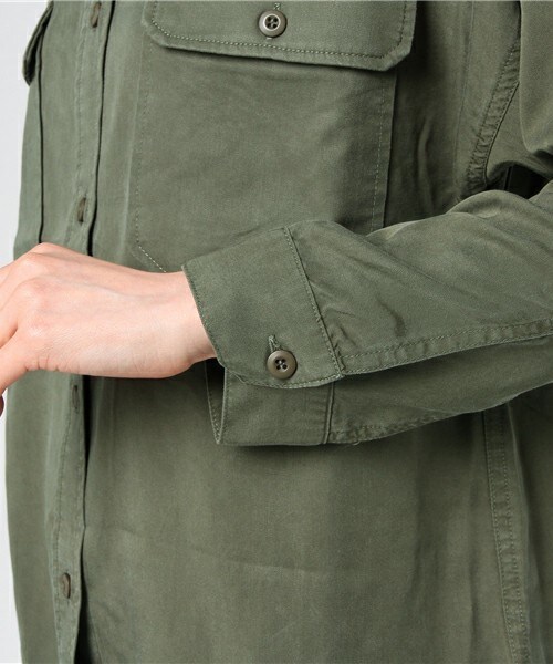 archives（アルシーヴ）の「テンセルビッグシャツ（シャツ/ブラウス・レディース・チャコールグレー/カーキ・MEDIUM）」の7枚目の写真