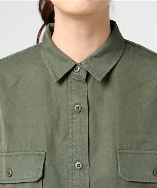 archives（アルシーヴ）の「テンセルビッグシャツ（シャツ/ブラウス・レディース・チャコールグレー/カーキ・MEDIUM）」の6枚目の写真