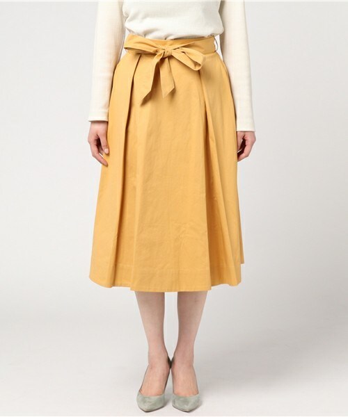 archives（アルシーヴ）の「共地ベルト付ミディ丈スカート（スカート・レディース・ベージュ/マスタード/ピンク・MEDIUM）」の3枚目の写真
