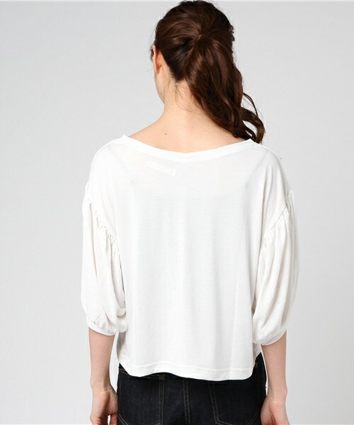 archives（アルシーヴ）の「サンドウォッシュボリューム袖プルオーバー（Tシャツ/カットソー・レディース・オフホワイト/ブラック/マスタード/レッド・MEDIUM）」の7枚目の写真