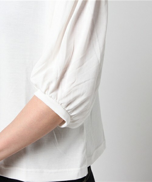 archives（アルシーヴ）の「サンドウォッシュボリューム袖プルオーバー（Tシャツ/カットソー・レディース・オフホワイト/ブラック/マスタード/レッド・MEDIUM）」の9枚目の写真