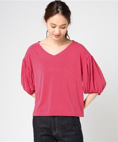 archives（アルシーヴ）の「サンドウォッシュボリューム袖プルオーバー（Tシャツ/カットソー・レディース・オフホワイト/ブラック/マスタード/レッド・MEDIUM）」の4枚目の写真