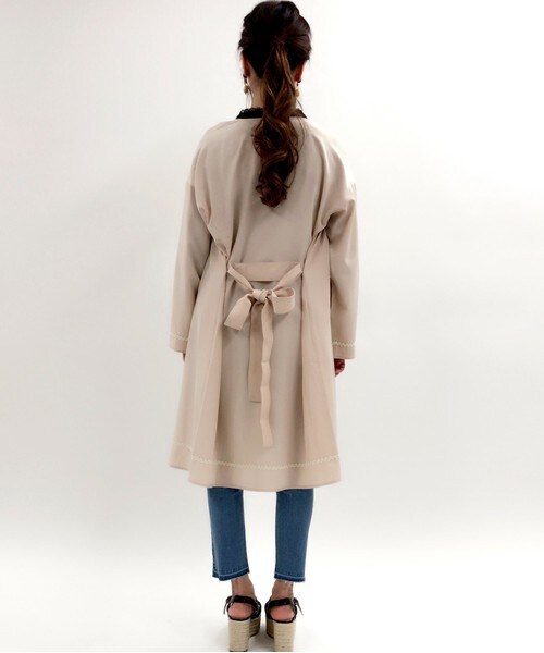 archives（アルシーヴ）の「刺繍ガウン着流しコート（その他アウター・レディース・ブラック/シルバーグレー/ベージュ・MEDIUM）」の6枚目の写真