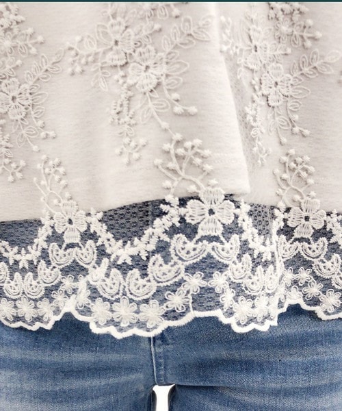 archives（アルシーヴ）の「レースハイネックプルオーバー（シャツ/ブラウス・レディース・オフホワイト/ブラック/グレー・MEDIUM）」の8枚目の写真