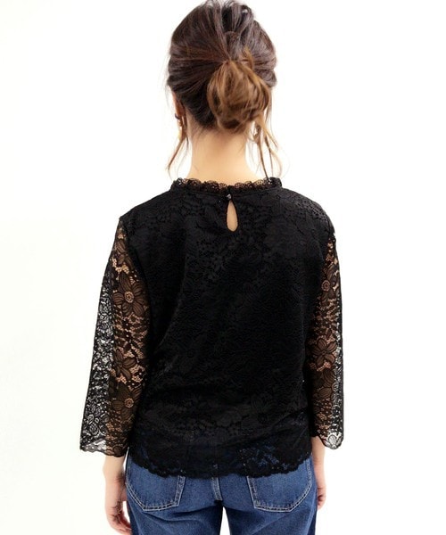 archives（アルシーヴ）の「総レースプルオーバー（シャツ/ブラウス・レディース・オフホワイト/ブラック・MEDIUM）」の5枚目の写真