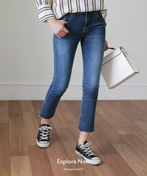 DHOLIC | ローライズカットオフストレートデニムパンツ(デニムパンツ)