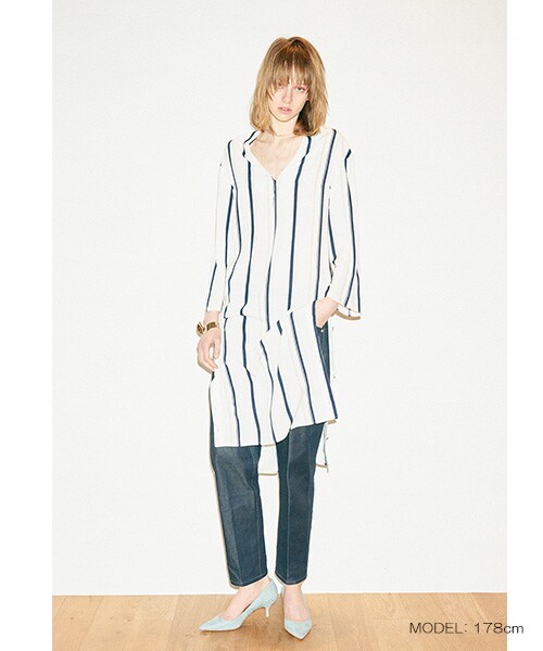 RANDA（ランダ）の「ロングブラウス（ワンピース/ドレス・レディース・ホワイト/ブラック・0/1）」の3枚目の写真