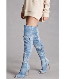 デニムニーハイブーツ DIESEL】 オーバルD デニム ニーハイブーツ Blue すぐ届く