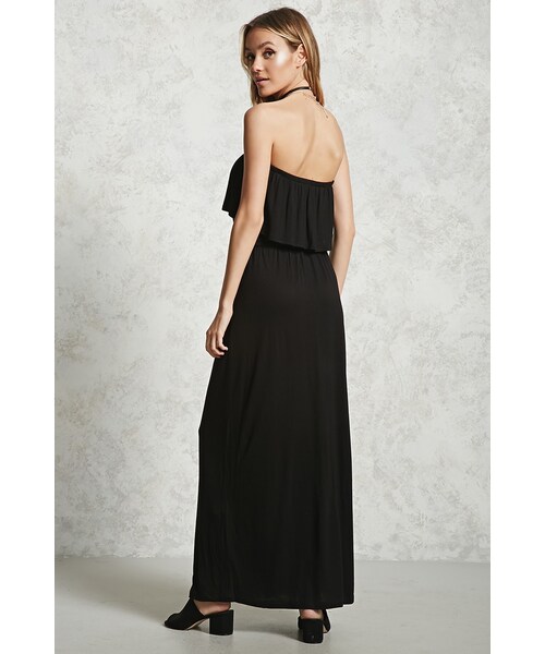 FOREVER 21（フォーエバー トゥエンティーワン）の「フレアベアトップマキシワンピース（その他・レディース・BLACK/APRICOT・S/M/L/XL）」の3枚目の写真