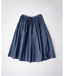 45R（フォーティファイブアール）の「インディゴハケ目フラワー刺繍