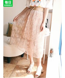 KORMARCH | フローラルレースプリーツロングスカート(スカート)