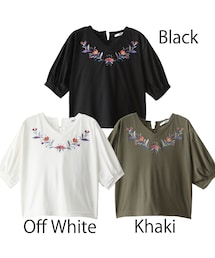 GRL | 花柄刺繍バックレースアップトップス(Tシャツ/カットソー)