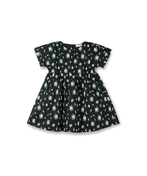 BRANSHES（ブランシェス）の「ブーケ柄半袖ワンピース（ワンピース・キッズ・ブラック/ブルー・80～150）」の2枚目の写真