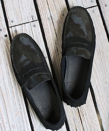 MEN'S BIGI | カモフラ柄 ドライビングシューズ（スリッポン）/リアルレザー(モカシン/デッキシューズ)