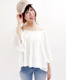archives | オフショル楊柳ギャザーブラウス(シャツ/ブラウス)