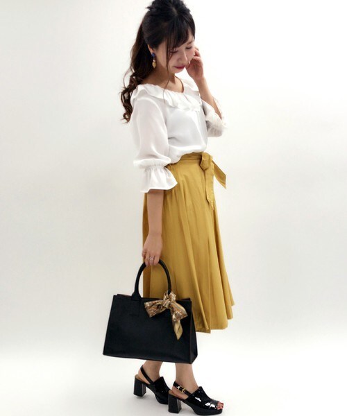 archives（アルシーヴ）の「胸フリルブラウス（シャツ/ブラウス・レディース・オフホワイト/ブラック/グレー・MEDIUM）」の8枚目の写真