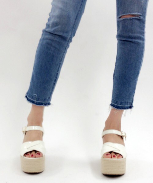 archives（アルシーヴ）の「ジュートウェッジサンダル（サンダル・レディース・アイボリー/ブラック/マスタード・MEDIUM/LARGE）」の5枚目の写真