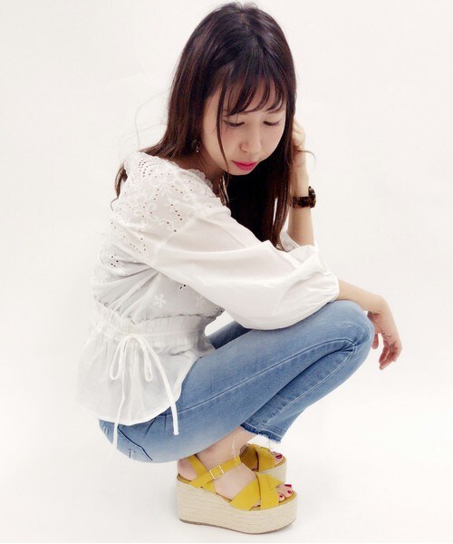 archives（アルシーヴ）の「ジュートウェッジサンダル（サンダル・レディース・アイボリー/ブラック/マスタード・MEDIUM/LARGE）」の10枚目の写真